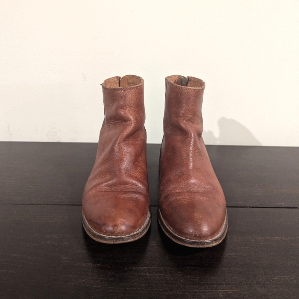 Madewell brown leather booties